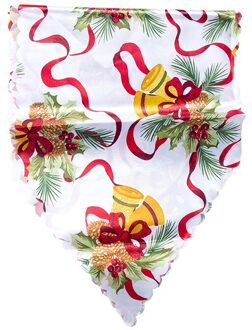 Kerst Elanden Sneeuwpop Polyester Gedrukt Tafel Vlag Tafelloper Gedrukt Tafelkleed Placemat Hotel Kerst Decoratie Voor Thuis