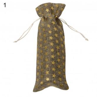 Kerst Elanden/Sterren/Bloemen Gilt Wijnfles Cover Xmas Ornament Tafel Decor 1