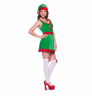 Kerst Elf Jurk Dames S/m Groen