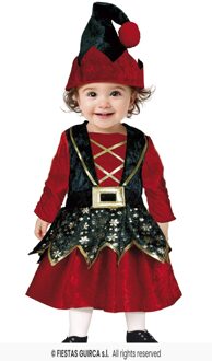 Kerst Elfje Baby Meisje Fluweel Multikleur - Print