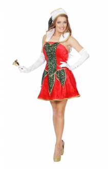 Kerst Elfje Toppers vrouw Rood - Zalm