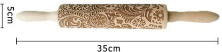 Kerst Embossing Fondant Deegroller Bakken Cookie Biscuit Cake Deeg Gegraveerde Roller Keuken Tool 35Cm B 35cm