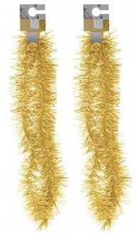 Kerst folieslinger - 2x - goud - 180 cm - tinsel - kerstslinger - kerstboomslinger