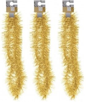 Kerst folieslinger - 3x - goud - 180 cm - tinsel - kerstslinger - kerstboomslinger Goudkleurig
