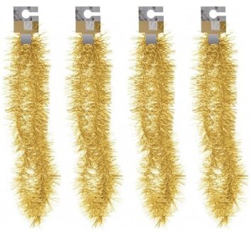 Kerst folieslinger - 4x - goud - 180 cm - tinsel - kerstslinger - kerstboomslinger
