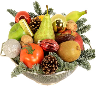 Kerst fruitmand basis