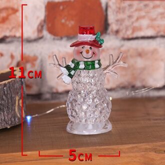 Kerst Glitter Decoraties Acryl Sneeuwpop Huis Familie Party Ornament Voor Xmas Festival 1