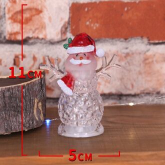 Kerst Glitter Decoraties Acryl Sneeuwpop Huis Familie Party Ornament Voor Xmas Festival 2