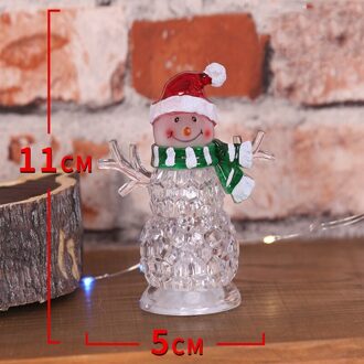 Kerst Glitter Decoraties Acryl Sneeuwpop Huis Familie Party Ornament Voor Xmas Festival 3