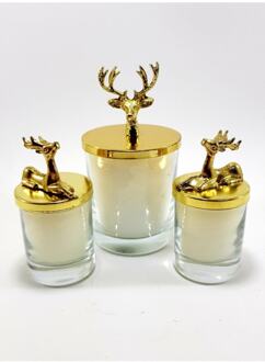 Kerst Gouden Herten Cup Kaars Set