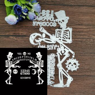 Kerst Halloween schedel figuur 26 alfanumerieke foto Metalen Stansmessen Craft Postzegels gestanst Embossing Kaart Maken Stencil