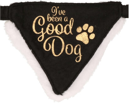 Kerst halsband bandana/sjaaltjes voor kleine hondjes Good Dog Zwart