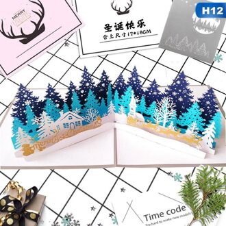 Kerst Herten Boom 3D Pop Up Kaarten Postkaart Met Envelop Xmas Uitnodiging Wenskaart Voor Kerst Feestartikelen 12