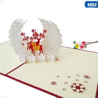 Kerst Herten Boom 3D Pop Up Kaarten Postkaart Met Envelop Xmas Uitnodiging Wenskaart Voor Kerst Feestartikelen 2