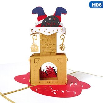 Kerst Herten Boom 3D Pop Up Kaarten Postkaart Met Envelop Xmas Uitnodiging Wenskaart Voor Kerst Feestartikelen 6