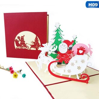 Kerst Herten Boom 3D Pop Up Kaarten Postkaart Met Envelop Xmas Uitnodiging Wenskaart Voor Kerst Feestartikelen 9