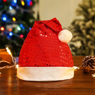 Kerst Hoeden Goud Rood Pailletten Volwassenen Kinderen Kinderen Kostuum Kerstman Festival Hoed Ornament Voor Nieuwjaar Kinderen SDM-09