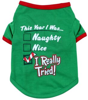 Kerst Hond Kleding Katoenen t-shirt Puppy Kostuum Hond Kleren Herfst Winter Voor Kleine Honden Huisdier Chihuahua Jas Groen / L