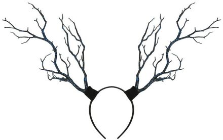 Kerst Hoofdband Gothic Halloween Takken Gewei Kostuum Vrouwen Foto Props Fee Elegante Art Kunstmatige Gewei donker blauw