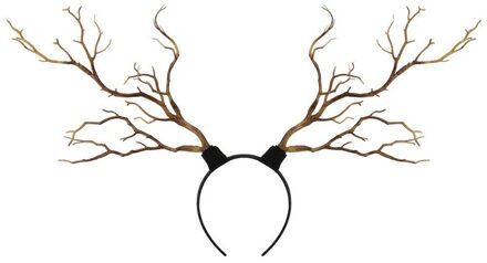 Kerst Hoofdband Gothic Halloween Takken Gewei Kostuum Vrouwen Foto Props Fee Elegante Art Kunstmatige Gewei licht bruin