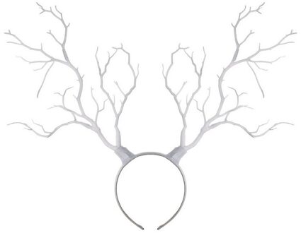 Kerst Hoofdband Gothic Halloween Takken Gewei Kostuum Vrouwen Foto Props Fee Elegante Art Kunstmatige Gewei wit