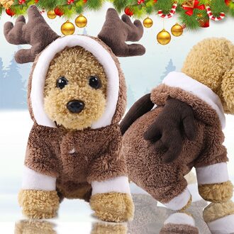 Kerst Huisdier Kleding Vier-Legged Dikke Fleece Warme Knop Hond Teddy Kleding Huisdier Kat Hond Kleding Levert Xl