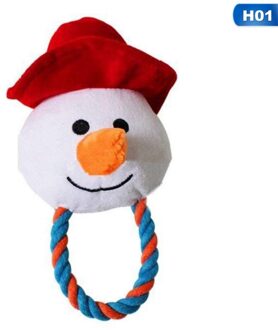 Kerst Huisdier Speelgoed Voor Hond Katten Katoenen Touw Speelgoed Bijtvast Santa Vorm Pop Chew Speelgoed Hond Training Entertainment squeak Speelgoed H01