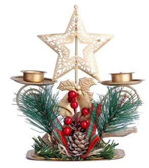 Kerst Ijzeren Art Kandelaar Houders Desktop Decoratie Craft Festival Feestartikelen Home Decor Jaar