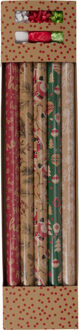 Kerst inpakpapier/cadeaupapier set - 2x - 11-delig - 200 x 70 cm - kerstprint - inpakken