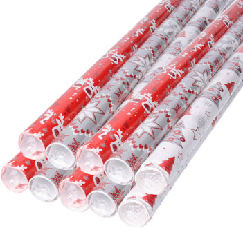 Kerst inpakpapier/cadeaupapier - set van 12x rollen - 150 x 70 cm - kerstprint