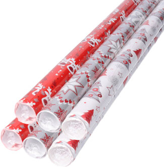 Kerst inpakpapier/cadeaupapier - set van 6x rollen - 150 x 70 cm - kerstprint