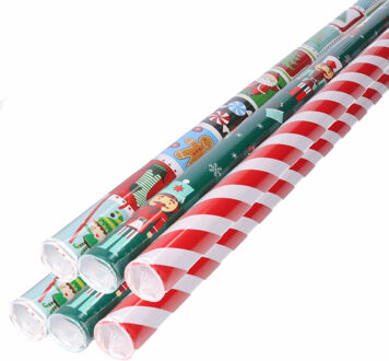 Kerst inpakpapier/cadeaupapier - set van 6x rollen - 150 x 70 cm - kerstprint