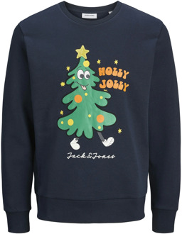 Kerst Jolly Sweatshirt Jack & Jones , Blue , Heren - 2Xl,L,M,S