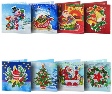 Kerst Kaart 5D Diamant Schilderij Kits Kerstboom Kerstman Volledige Boor Ne