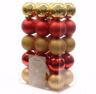 Kerst kerstballen mix 6 cm Ambiance Christmas 30 stuks