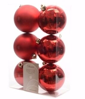 Kerst kerstballen rood 6 cm Christmas Red 6 stuks