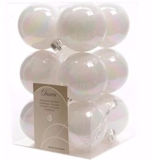 Kerst kerstballen wit 6 cm Nature Christmas 12 stuks