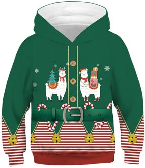 Kerst kinderen Hoodies Cartoon Gedrukt Kids Sweatshirts Junior Kind Kleding Tieners Trui 5-14y Jongen & Meisje Hooded Sweater 110-120cm (XS)