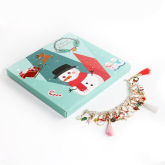 Kerst Komst Kalenders Doos Countdown Kalender Met Mode Armband 24 Dagen DIY Charmes Set Voor Kinderen (Multicolor) kids