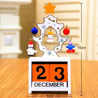 Kerst Komst Kalenders Mini Houten Kalender Xmas Ornament Woondecoratie Bureau Ambachten Kerst Komst Kalenders wit