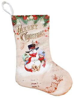 Kerst Kousen Hanger Kerst Patroon Print Party Home Decoratie Levert Bags Doek Ornamenten Kleine Laarzen Hanger