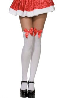 Kerst kousen met rode strik voor dames