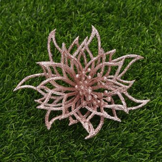 Kerst Kunstbloemen Voor Thuis Vrolijk Kerstboom Decoratie Glitter Kunstmatige Bloem Hoofd Wedding Xmas Levert 3