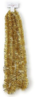 Kerst lametta guirlande goud 270 cm kerstboom versiering/decoratie - Kerstslingers Goudkleurig