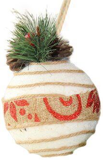 Kerst Linnen Ballen Hanger Kerstballen Xmas Tree Opknoping Ornament Home Party Speelgoed Decoratie Bruin