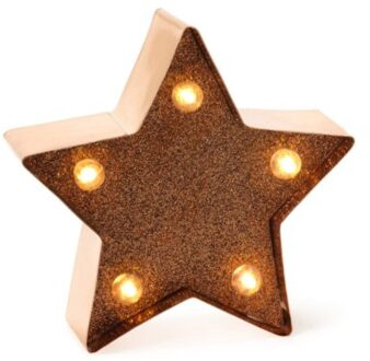kerst mini lamp letter - ster met glitter