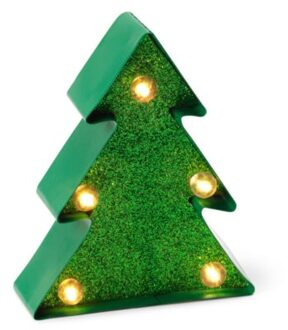 kerst mini letter lamp - kerstboom met glitter