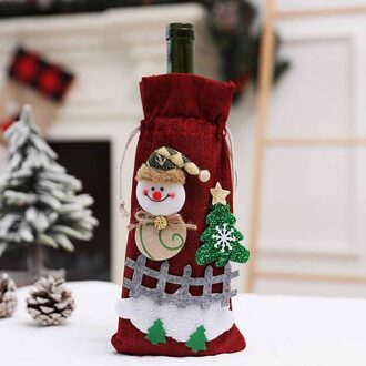 Kerst Ornamenten Rode Wijn Zak Wijn Fles Set Thuis Tafeldecoratie Kerst Feestartikelen Рождество B