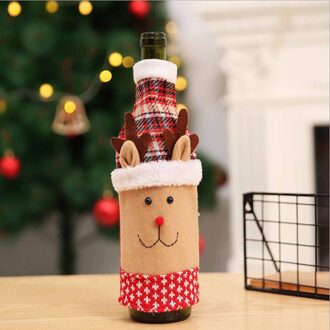 Kerst Ornamenten Rode Wijn Zak Wijn Fles Set Thuis Tafeldecoratie Kerst Feestartikelen Рождество