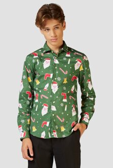 Kerst Overhemd Tiener Groen Opposuits